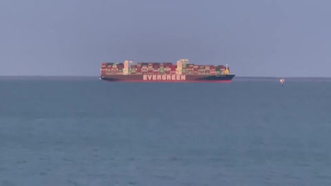 Massive Evergreen Container Ship Runs Aground In Chesapeake Bay