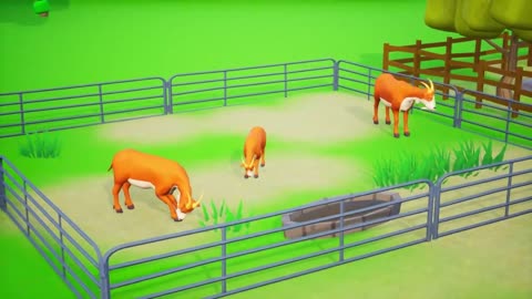 Farm Diorama - Farm Animals, Wild Animals | 3D Cartoons Sheep, Horse, Goat, Pigs, Bull Animals-16