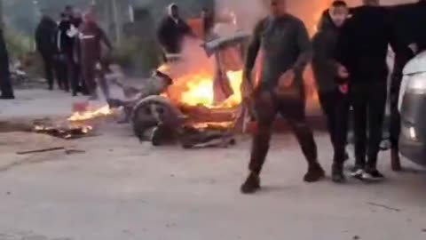 Footage shows the aftermath of Israeli strike on two vehicles in Jenin, West Bank