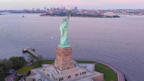 Statue Of Liberty 4k Drone