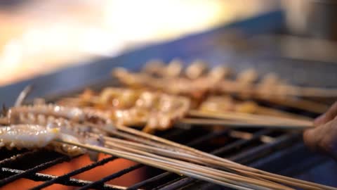 Barbecue from a Chinese night market