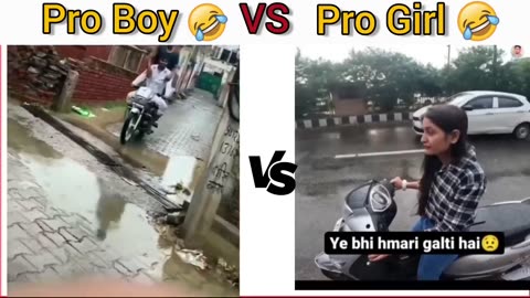 Pro Boy Vs Pro Girl 🤣 Drive Very funny Comedy video #Comedy #memes 😜 कॉमेडी वीडियो!