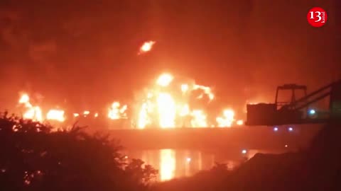 Fuel depot blazes after explosion kills eight, injures more than 80