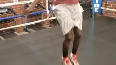 Boxer doing the Jump Rope Challenge