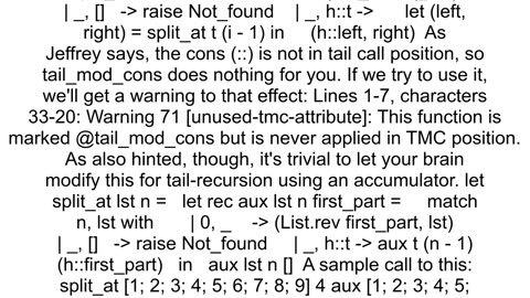 Tail call optimization with a function returning a tuple