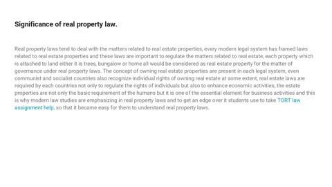 Significance of property law