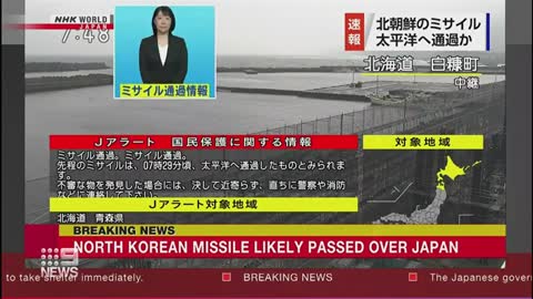North Korea's dangerous missile launch over Japanese territory | 9 News Australia