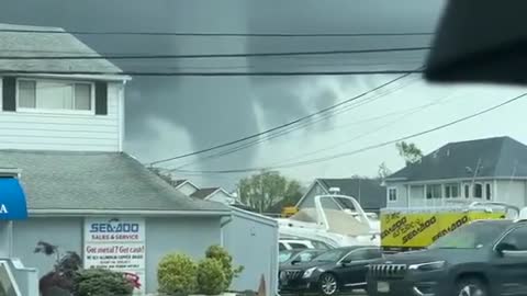 Massive Waterspout Forms Over Barnegat Bay in New Jersey