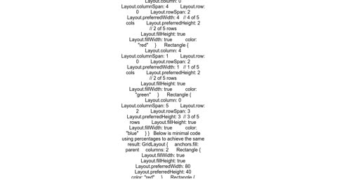 How can I create a QML GridLayout with items of proportionate sizes