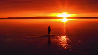 Sunset on Lake Bonneville, Utah, USA