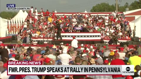 Trump Assassination Attempt - Secret Service rushes Trump off stage at Pennsylvania rally