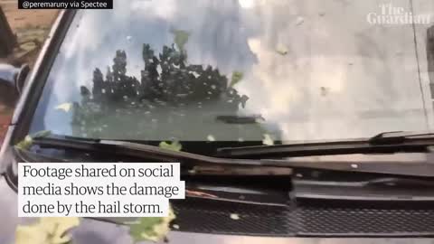 North-eastern Spain hit by barrage of large hailstones