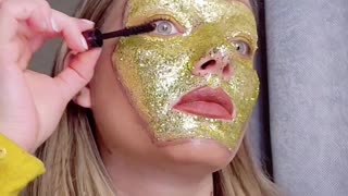 Gold glitter mask