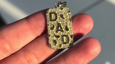 Real Gold Nugget "DAD" Pendants for Father's Day