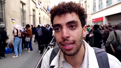 Students Protest Israel's Gaza Offensive In Paris' Sciences Po University