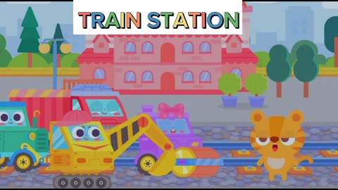 TRAIN STATION - Build a train station - Excavator,Craine,MIXER TRUCK,Road Roller