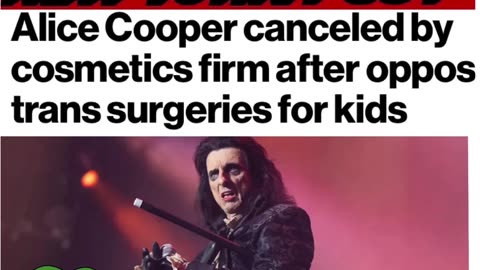 NewsFlash: Alice Cooper Canceled by Cosmetics Firm after Opposing Trans Surgeries for Kids