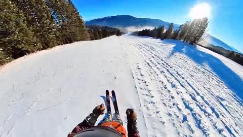 Backcountry Couloir Skiing- Bridger Bowl Montana (POV)