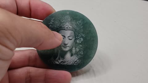 Kuan Yin Laser Etched Pendant #kuanyin #jade #jewelry #necklace #buddha #reels