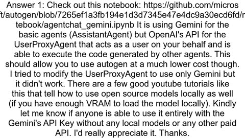 Integrating Autogen with Gemini Pro39s APi