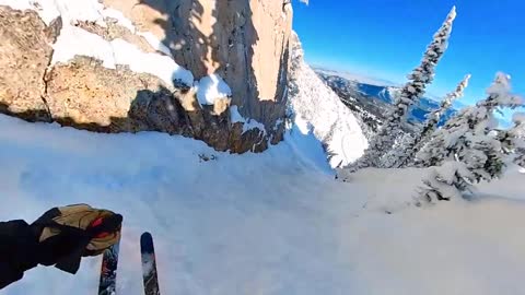 Backcountry Couloir Skiing- Bridger Bowl Montana