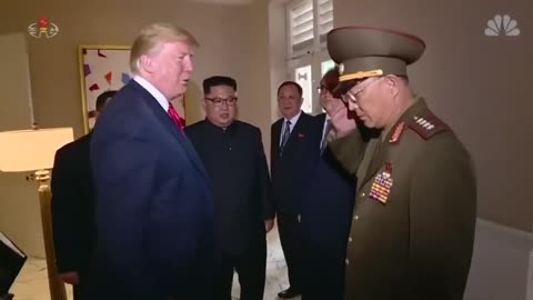 NK General salutes President Trump.