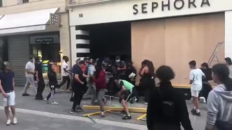 looting in Marseille today as rioting continues across France.