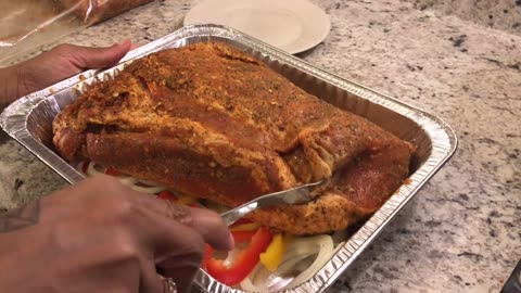 Making pork loin roast in the oven!