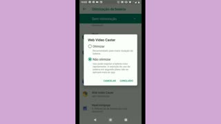 Como desativar a otimização de bateria do Web vídeo caster