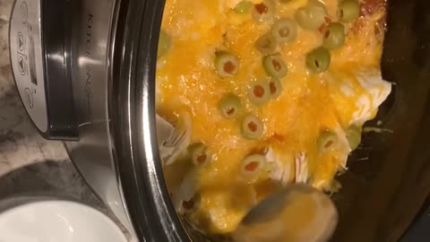 Slow Cooker Chicken Enchilada Casserole