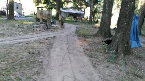 Singing "Come Thou Fount of Every Blessing" A Cappella Style On While Walking On My Homemade Track In My Backyard While Wearing Weights