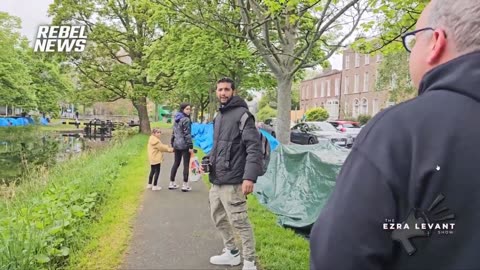Tent City Dublin-journalist told to F*** off!!! (Rebel News) 5-05-24