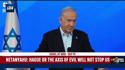 PM Netanyahu gives a statement, takes questions on the eve of the 100th day of the war