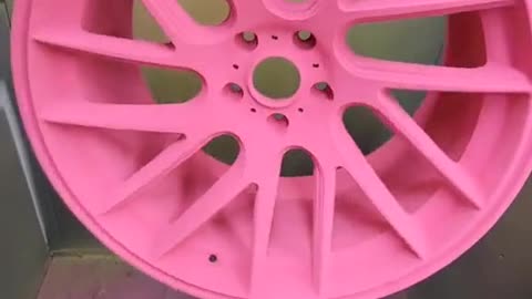 A pink wheel hub.