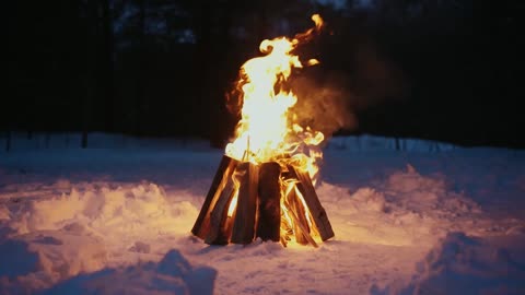 Fireplace in Winter