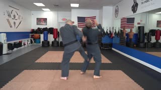 An example of the American Kenpo technique Kneel of Compulsion