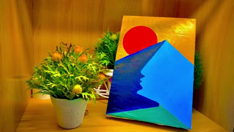 Easy Painting Acrylic mountain painting mini canvas painting | acrylic painting for beginners