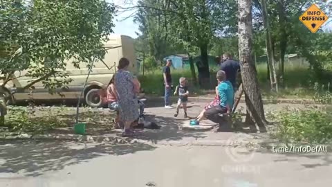 See how the face of a child from Donbass changes at a loud sound... This is sad...