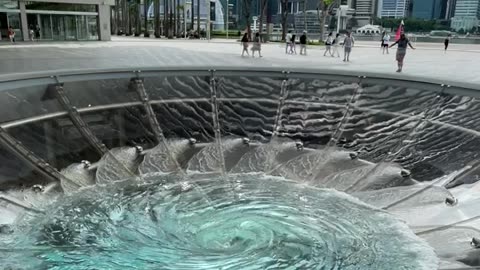 Incredible Spiral Water Fountain in Singapore