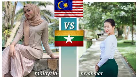 Comparison between Malaysian and Myanmar women, beauty and traditional dress.Comparison Girls Beauty