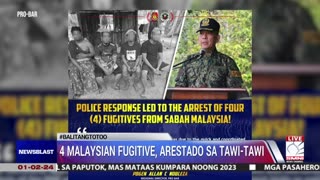 4 Malaysian fugitive, arestado sa Tawi-Tawi
