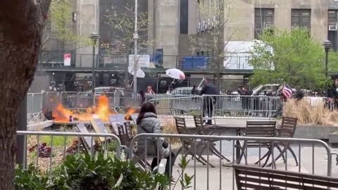 😢 Man Wrapped in American Flag Self-Immolates Near Trump Trial