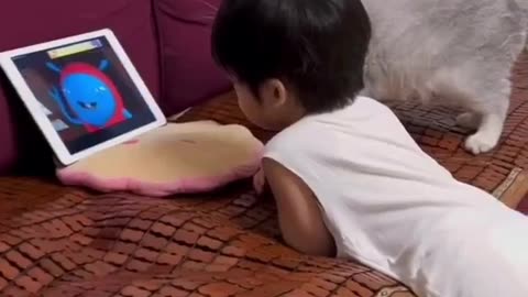 Two kids who love watching to cartoon so cute 🥰 |Funny animal videos| try not to laugh