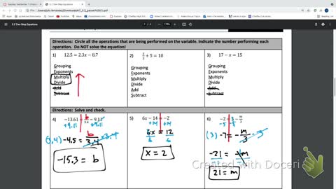 IM2 September 7th Multi step equations