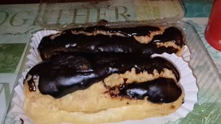 Eating Éclair From Bartz Bakery, Dbn, MI, 11/3/23