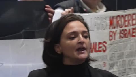 Actionists disrupt a speech on ‘safer skies’ by weapons firm Thales