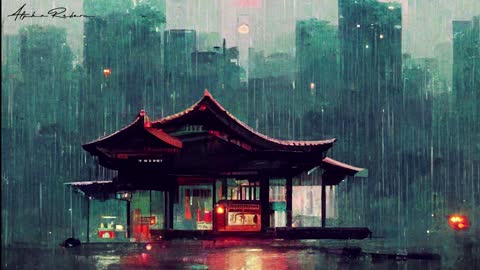 [Raining in O S A K A] 🍜 Relaxing lofi Beat ~ Chill lounge ambient music to relax, study or game to