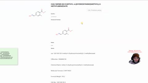 cas: 1261169-50-9 methyl 4-((hydroxyimino)methyl)-2-methylbenzoate