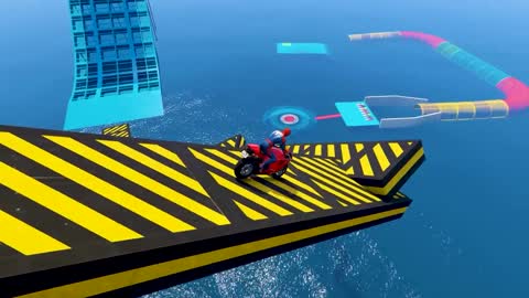 GTA V Epic New Stunt Race For Car Racing Challenge by Quad Bike, Cars and Motorcycle, Spider Shark6