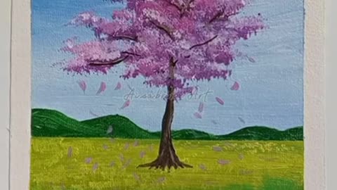 Cherry Blossom Painting _ Acrylic painting for beginners #shorts